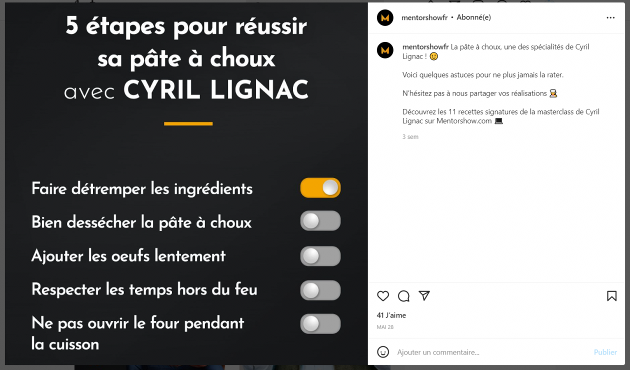 Cyril Lignac - Publication Instagram